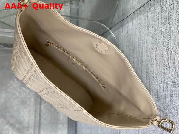 Dior Small Toujours Hobo Bag in Nude Cannage Lambskin Replica