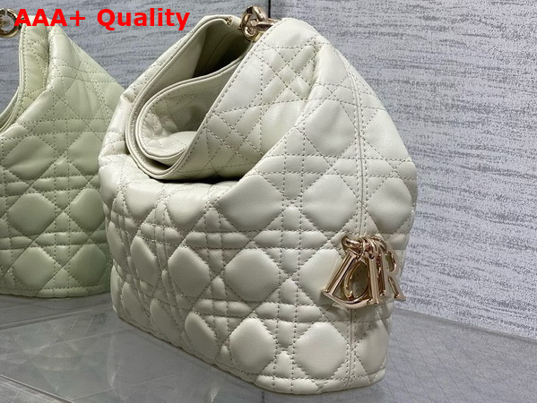 Dior Small Toujours Hobo Bag in Pale Green Cannage Lambskin Replica