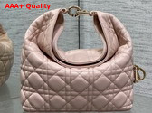 Dior Small Toujours Hobo Bag in Powder Pink Cannage Lambskin Replica