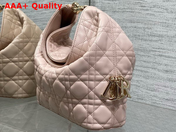 Dior Small Toujours Hobo Bag in Powder Pink Cannage Lambskin Replica