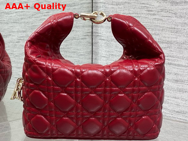 Dior Small Toujours Hobo Bag in Red Cannage Lambskin Replica