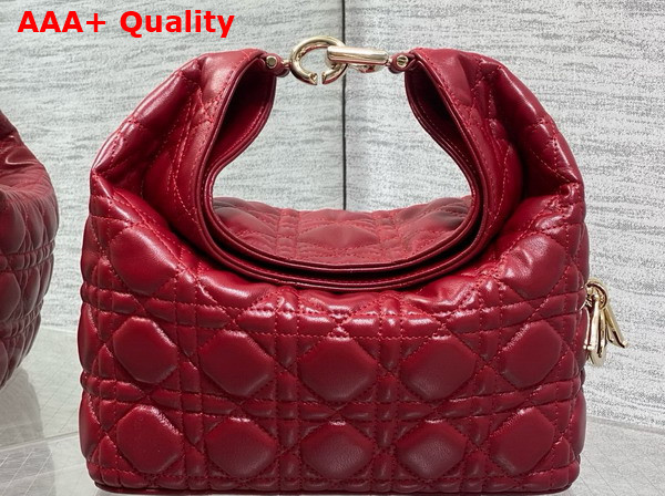 Dior Small Toujours Hobo Bag in Red Cannage Lambskin Replica