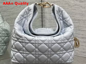 Dior Small Toujours Hobo Bag in Shirt Blue Cannage Lambskin Replica