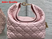 Dior Small Toujours Hobo Bag in Soupir Pink Cannage Lambskin Replica