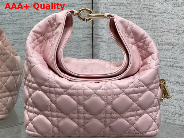 Dior Small Toujours Hobo Bag in Soupir Pink Cannage Lambskin Replica