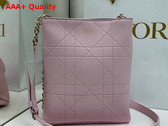Dior Small Vertical Dior Trianon Bag with Chain Rose Songe Flat Macrocannage Lambskin Replica