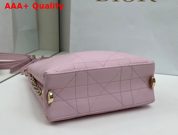 Dior Small Vertical Dior Trianon Bag with Chain Rose Songe Flat Macrocannage Lambskin Replica