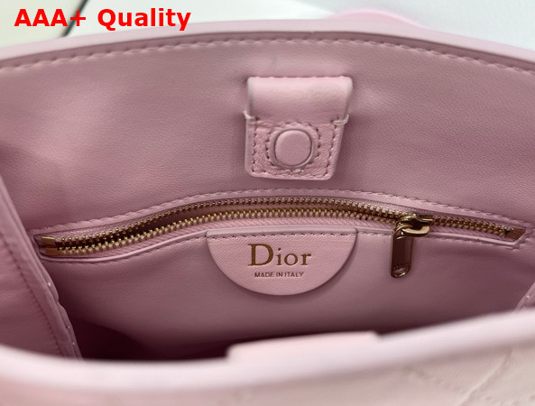 Dior Small Vertical Dior Trianon Bag with Chain Rose Songe Flat Macrocannage Lambskin Replica