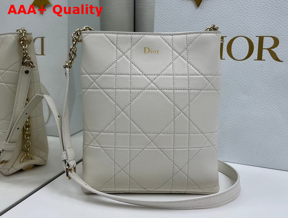 Dior Small Vertical Dior Trianon Bag with Chain Trench Flat Macrocannage Lambskin Replica