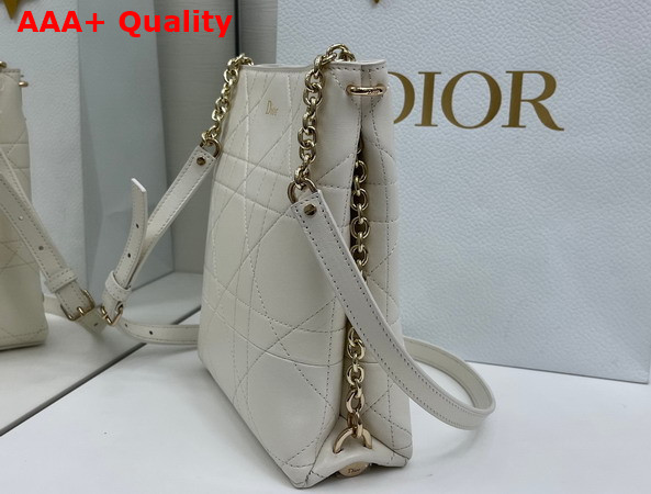 Dior Small Vertical Dior Trianon Bag with Chain Trench Flat Macrocannage Lambskin Replica