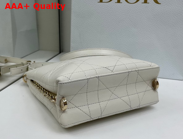 Dior Small Vertical Dior Trianon Bag with Chain Trench Flat Macrocannage Lambskin Replica