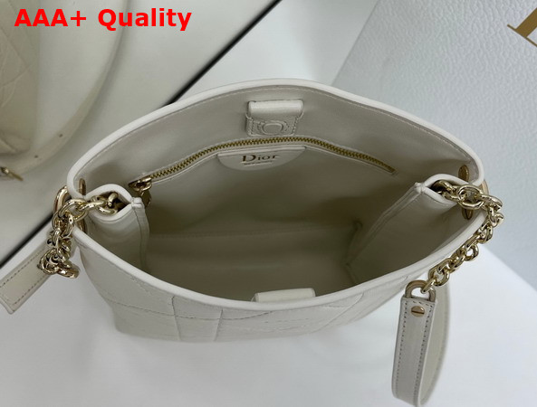 Dior Small Vertical Dior Trianon Bag with Chain Trench Flat Macrocannage Lambskin Replica