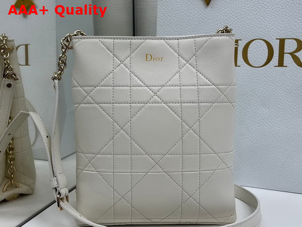 Dior Small Vertical Dior Trianon Bag with Chain Trench Flat Macrocannage Lambskin Replica