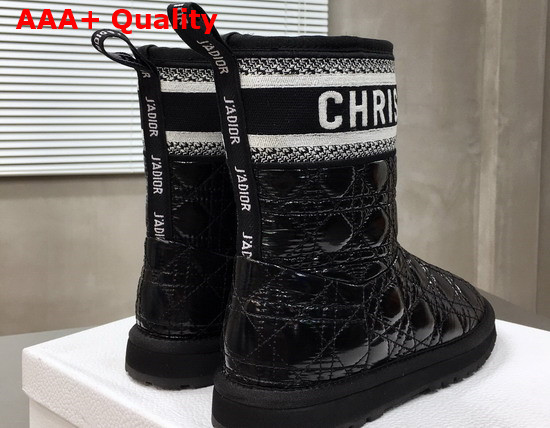 Dior Snow Ankle Boot in Black Quilted Canage Fabric Replica