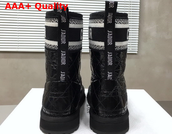 Dior Snow Ankle Boot in Black Quilted Canage Fabric Replica