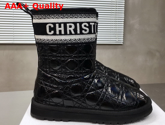 Dior Snow Ankle Boot in Black Quilted Canage Fabric Replica