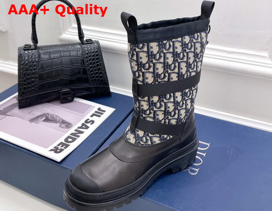 Dior Snow Boot Beige and Black Dior Oblique Jacquard and Black Smooth Calfskin Replica