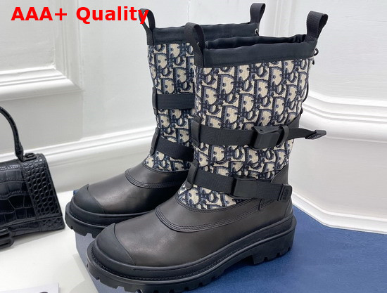 Dior Snow Boot Beige and Black Dior Oblique Jacquard and Black Smooth Calfskin Replica