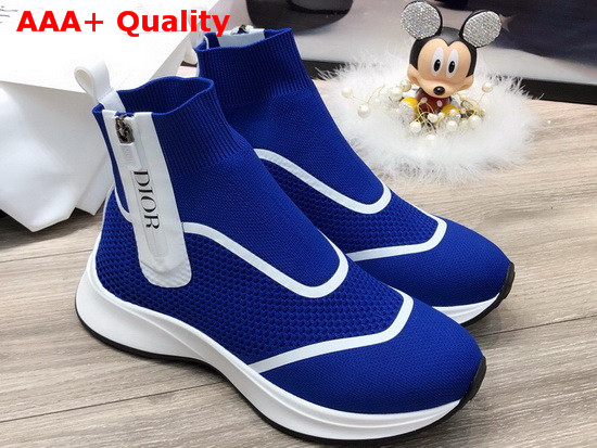 Dior Sock Sneaker in Blue Technical Mesh Replica