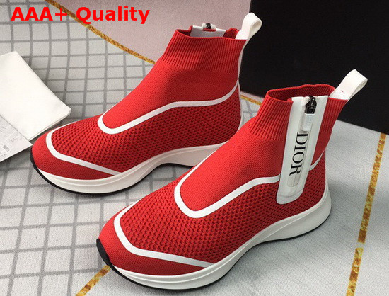 Dior Sock Sneaker in Red Technical Mesh Replica