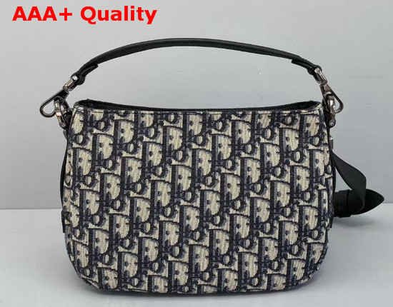 Dior Soft Saddle Bag Beige and Black Dior Oblique Jacquard Canvas Replica
