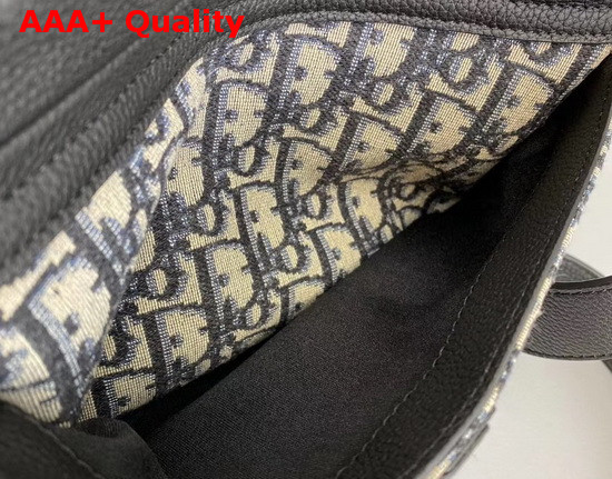 Dior Soft Saddle Bag Beige and Black Dior Oblique Jacquard Canvas Replica