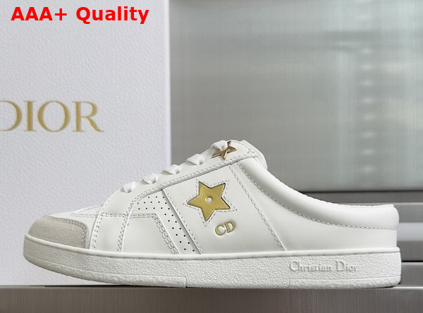 Dior Star Open Back Sneaker in White Calfskin and Suede Calfskin Replica