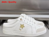 Dior Star Open Back Sneaker in White Calfskin and Suede Calfskin Replica
