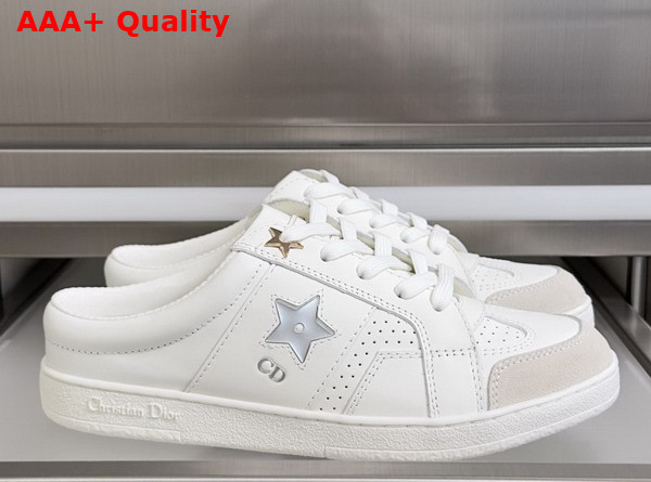 Dior Star Open Back Sneaker in White Calfskin and Suede Calfskin Replica