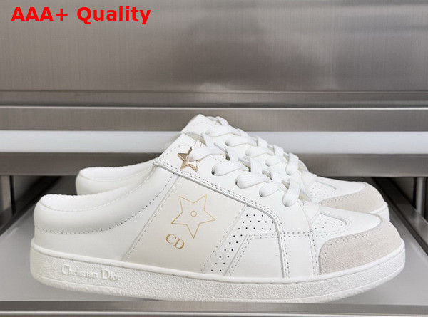 Dior Star Open Back Sneaker in White Calfskin and Suede Calfskin Replica