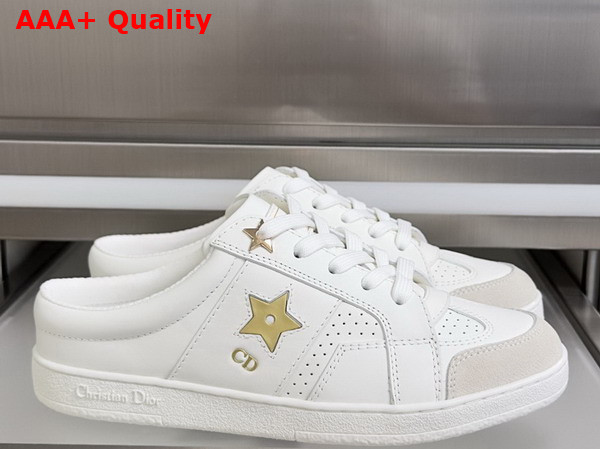 Dior Star Open Back Sneaker in White Calfskin and Suede Calfskin Replica