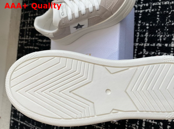 Dior Star Platform Sneaker in Light Beige Suede Calfskin with Black Printed Star Replica