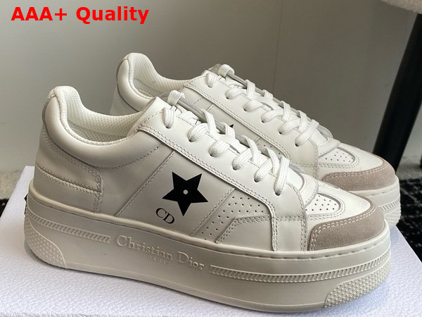 Dior Star Platform Sneaker in White Calfskin and Suede Replica