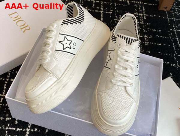 Dior Star Platform Sneaker in White Technical Mesh Replica