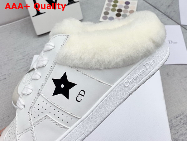 Dior Star Sneaker White Calfskin and Shearling Black Star Replica