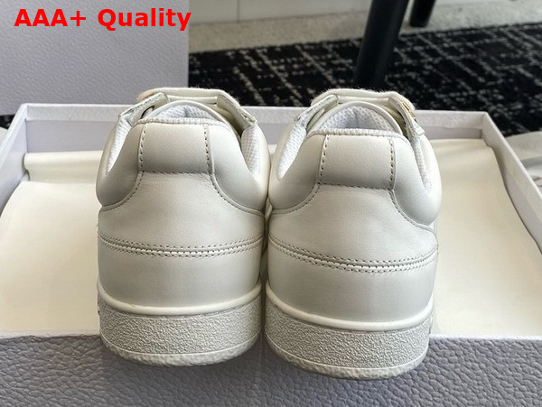 Dior Star Sneaker in White Calfskin and Suede with Gold Finish Metal Star Replica