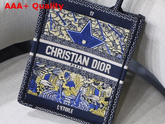 Dior Star Vertical Dior Book Tote Tarot Embroidered Canvas Bag Replica