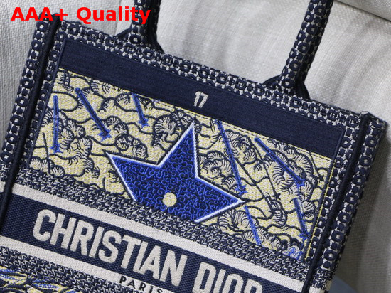Dior Star Vertical Dior Book Tote Tarot Embroidered Canvas Bag Replica