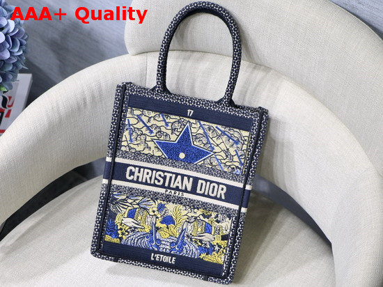 Dior Star Vertical Dior Book Tote Tarot Embroidered Canvas Bag Replica