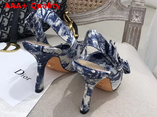 Dior Sweet D High Heeled Shoe in Toile De Jouy Canvas Blue Replica