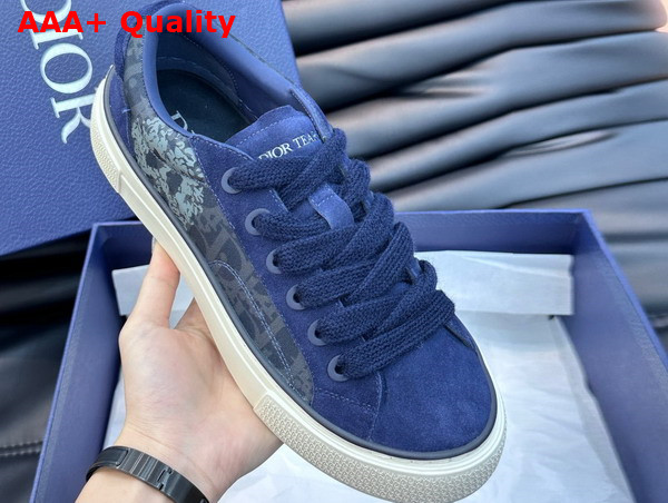 Dior Tears B33 Sneaker Blue Dior Oblique Denim and Peace Sign Dior Tears and Navy Blue Suede Replica