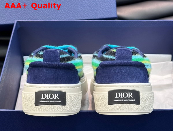 Dior Tears B33 Sneaker Limited and Numbered Edition Blue Multicolor Mohair and Navy Blue Suede Replica