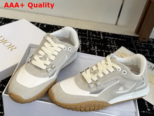 Dior Tech Sneaker Grey Suede Calfskin and Transparent Mesh Replica