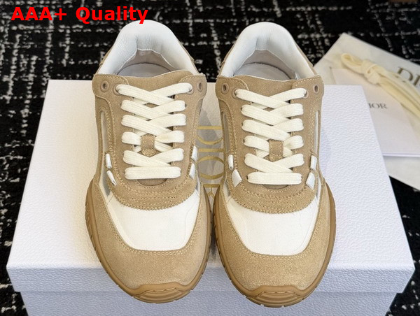Dior Tech Sneaker Nude Suede Calfskin and Transparent Mesh Replica