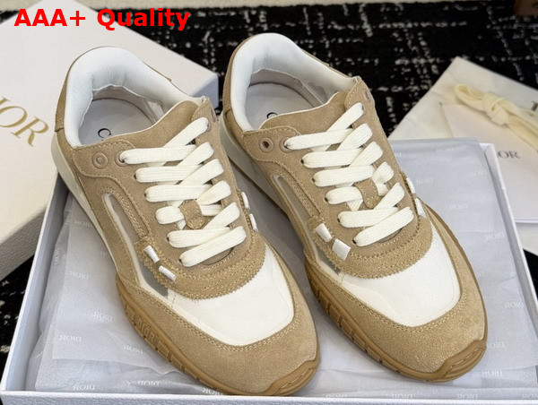 Dior Tech Sneaker Nude Suede Calfskin and Transparent Mesh Replica