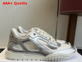 Dior Tech Sneaker Silver Tone Laminated Grained Calfskin and Transparent Mesh Replica