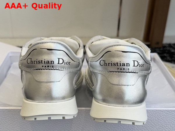 Dior Tech Sneaker Silver Tone Laminated Grained Calfskin and Transparent Mesh Replica