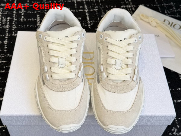 Dior Tech Sneaker White Calfskin with Light Beige Suede Calfskin and Transparent Mesh Replica