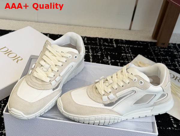Dior Tech Sneaker White Calfskin with Light Beige Suede Calfskin and Transparent Mesh Replica