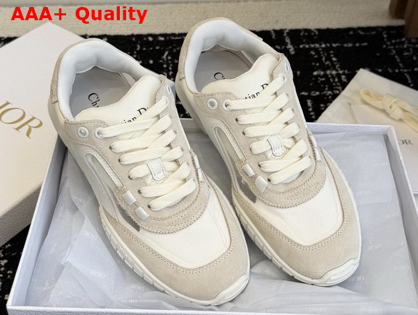 Dior Tech Sneaker White Calfskin with Light Beige Suede Calfskin and Transparent Mesh Replica